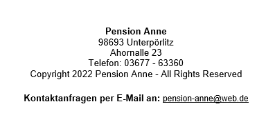 Kontaktdaten der Pension